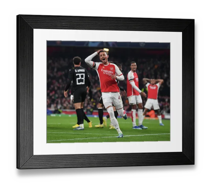 Framed Print : Ben White's Brilliant Performance: Arsenal's Champions League Victory Over RC Lens (2023 / 24)