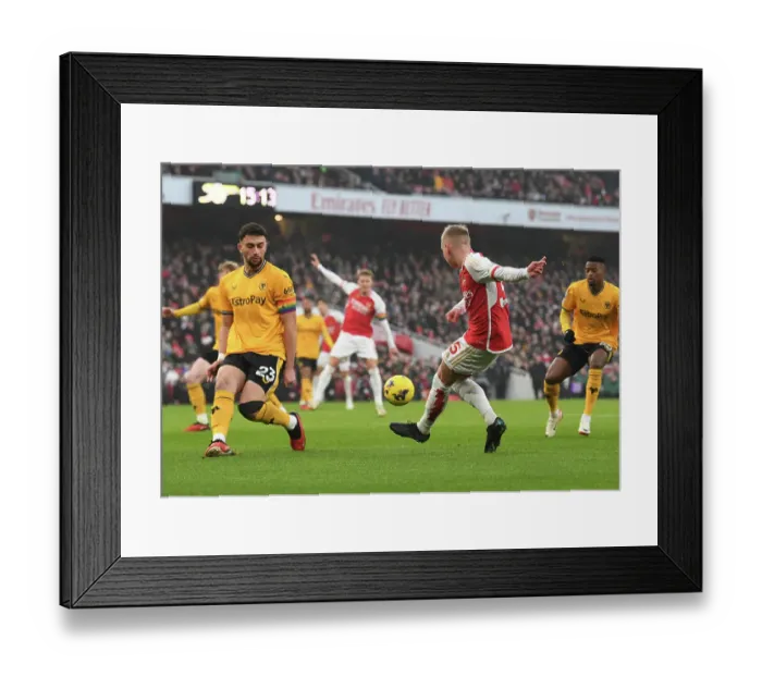 Framed Print : Arsenal's Zinchenko Assists Second Goal in Arsenal v Wolverhampton Wanderers (2023-24) Framed Print : Arsenal's Zinchenko Assists Second Goal in Arsenal v Wolverhampton Wanderers (2023-24)