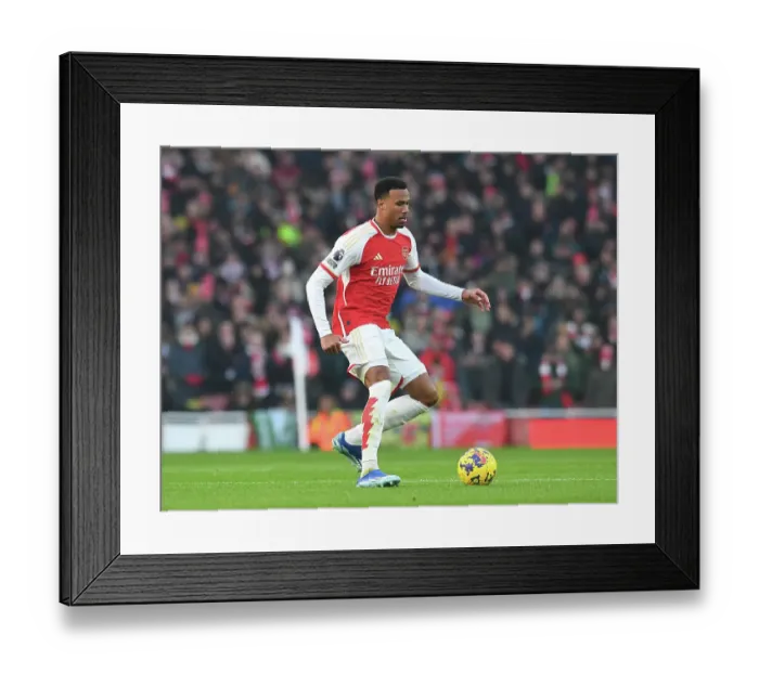 Framed Print : Arsenal's Magalhaes Steels Focus: Arsenal vs. Wolverhampton Wanderers (2023-24) Framed Print : Arsenal's Magalhaes Steels Focus: Arsenal vs. Wolverhampton Wanderers (2023-24)