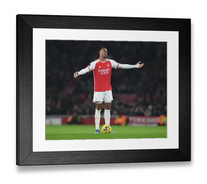 Framed Print : Gabriel Magalhaes in Action: Arsenal vs. Wolverhampton Wanderers, 2023-24 Premier League