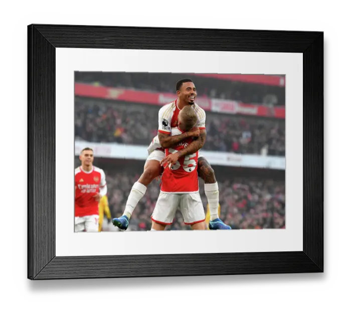 Framed Print : Arsenal Celebrate Odegaard's Goal: Arsenal FC 2-0 Wolverhampton Wanderers (2023-24)