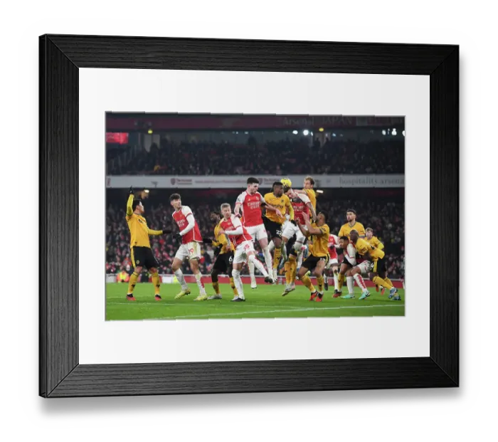 Framed Print : Intense Rivalry: Arsenal vs. Wolverhampton Wanderers - A Battle for Supremacy (2023-24)