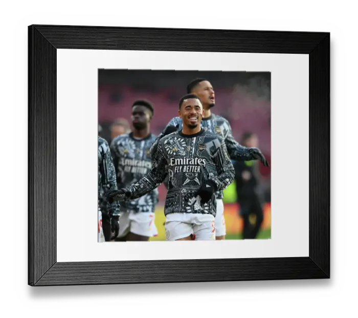 Framed Print : Arsenal's Gabriel Jesus Warming Up Ahead of Arsenal v Wolverhampton Wanderers (2023-24) Framed Print : Arsenal's Gabriel Jesus Warming Up Ahead of Arsenal v Wolverhampton Wanderers (2023-24)