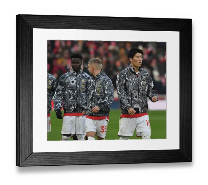 Framed Print : Arsenal's Tomiyasu Gears Up: Arsenal vs. Wolverhampton Wanderers, Premier League 2023-24