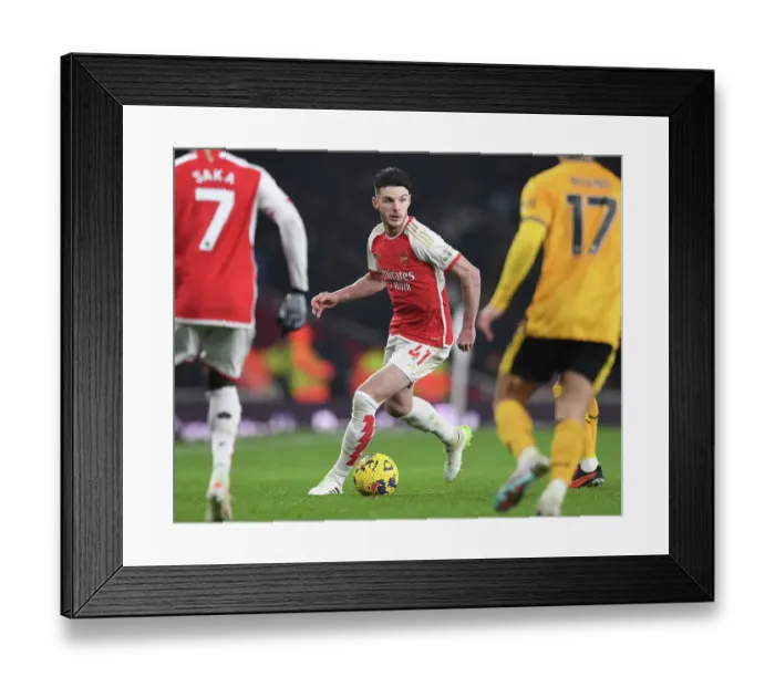Framed Print : Arsenal FC vs. Wolverhampton Wanderers: Declan Rice in Action - Premier League 2023-24 Framed Print : Arsenal FC vs. Wolverhampton Wanderers: Declan Rice in Action - Premier League 2023-24