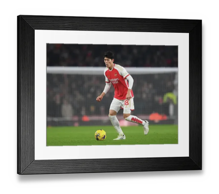 Framed Print : Arsenal's Tomiyasu Faces Wolverhampton Wanderers in 2023-24 Premier League Clash