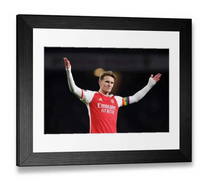 Framed Print : Arsenal's Martin Odegaard Reacts During Arsenal vs. Wolverhampton Wanderers, Premier League 2023-24 Framed Print : Arsenal's Martin Odegaard Reacts During Arsenal vs. Wolverhampton Wanderers, Premier League 2023-24