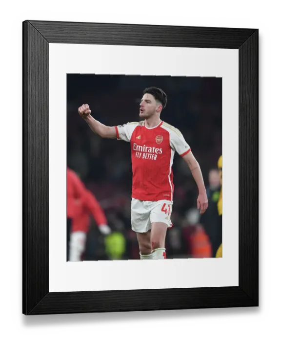 Framed Print : Arsenal Celebrate Victory: Arsenal FC vs. Wolverhampton Wanderers, Premier League 2023-24
