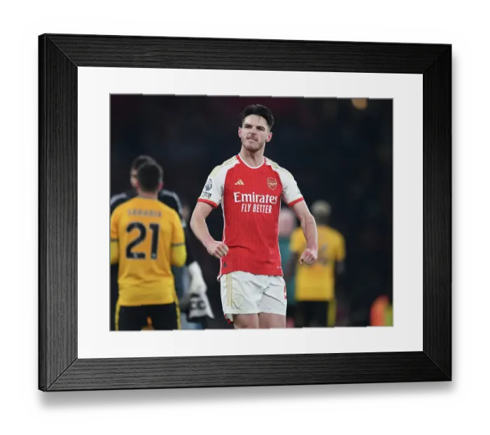 Framed Print : Arsenal Celebrate Win Against Wolverhampton Wanderers in 2023-24 Premier League