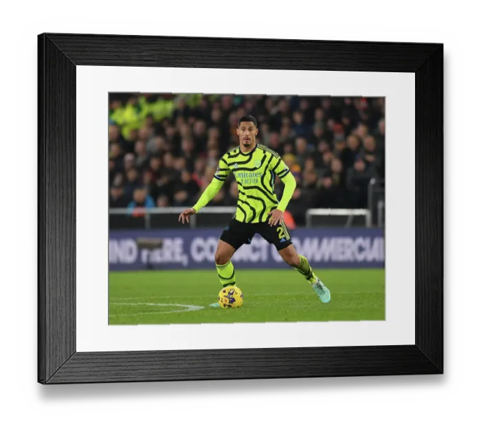 Framed Print : William Saliba in Action: Arsenal vs. Luton Town, Premier League 2023-24 Framed Print : William Saliba in Action: Arsenal vs. Luton Town, Premier League 2023-24