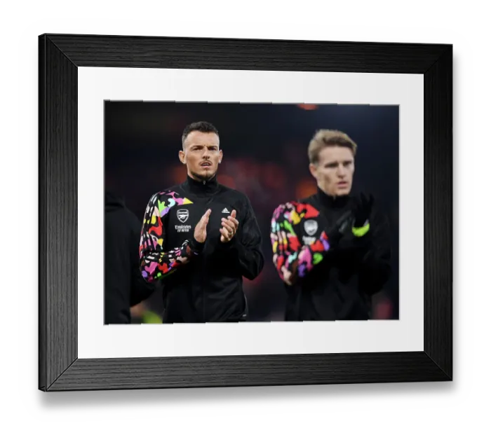 Framed Print : Arsenal's Ben White Acknowledges Fans Before Luton Town Clash (2023-24)
