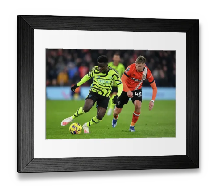 Framed Print : Saka vs. Doughty: A Premier League Battle at Luton Town (2023-24) Framed Print : Saka vs. Doughty: A Premier League Battle at Luton Town (2023-24)