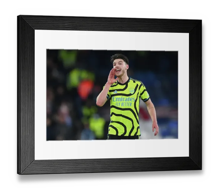 Framed Print : Arsenal's Declan Rice Reacts During Luton Town vs Arsenal (2023-24)