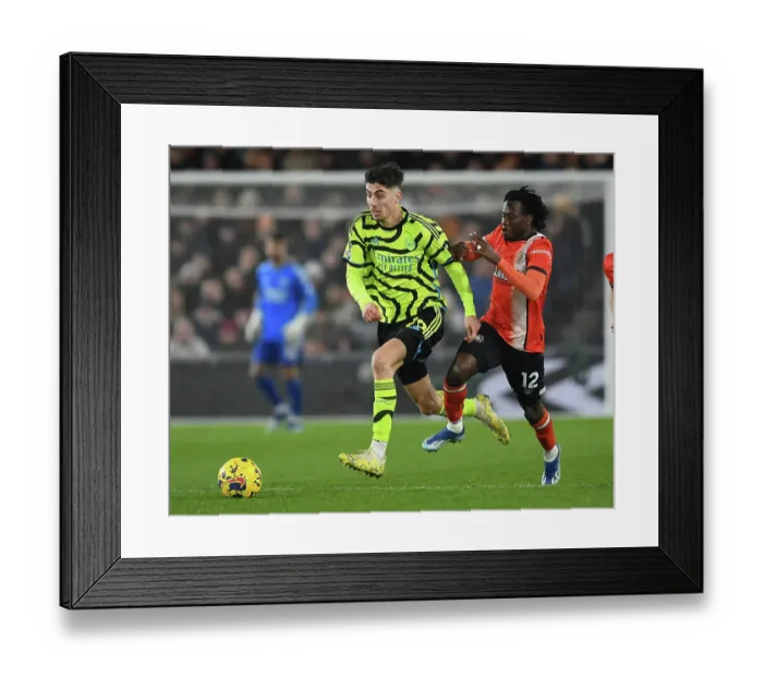 Framed Print : Havertz vs Kabore: Intense Face-Off – Arsenal's Star Forward Clashes with Luton's Defender in Premier League Battle (2023-24) Framed Print : Havertz vs Kabore: Intense Face-Off – Arsenal's Star Forward Clashes with Luton's Defender in Premier League Battle (2023-24)