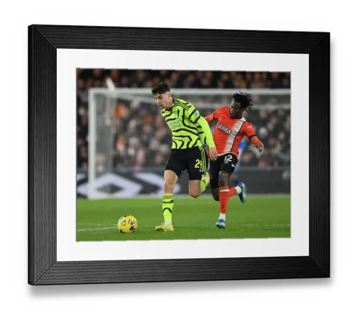 Framed Print : Havertz in Action: Luton Town vs. Arsenal FC, Premier League 2023-24