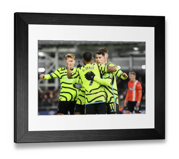 Framed Print : Martinelli and Jesus: Arsenal's Dynamic Duo Scores First Goals in Luton Victory (2023-24)