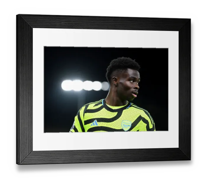 Framed Print : Bukayo Saka's Intense Focus: Luton Town vs. Arsenal FC, Premier League 2023-24 Framed Print : Bukayo Saka's Intense Focus: Luton Town vs. Arsenal FC, Premier League 2023-24