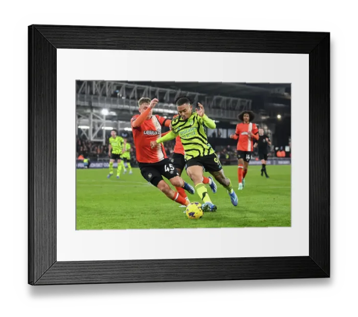 Framed Print : Gabriel Jesus Faces Off Against Alfie Doughty: Intense Action from Luton Town vs. Arsenal FC, Premier League 2023-24 Framed Print : Gabriel Jesus Faces Off Against Alfie Doughty: Intense Action from Luton Town vs. Arsenal FC, Premier League 2023-24