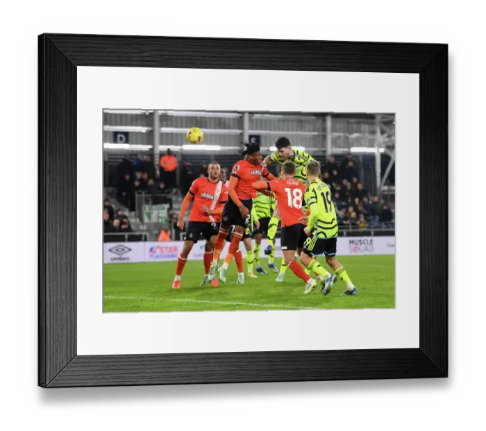 Framed Print : Arsenal's Declan Rice Scores Fourth Goal Amid Pressure from Luton Town Defenders (Luton Town vs Arsenal 2023-24) Framed Print : Arsenal's Declan Rice Scores Fourth Goal Amid Pressure from Luton Town Defenders (Luton Town vs Arsenal 2023-24)