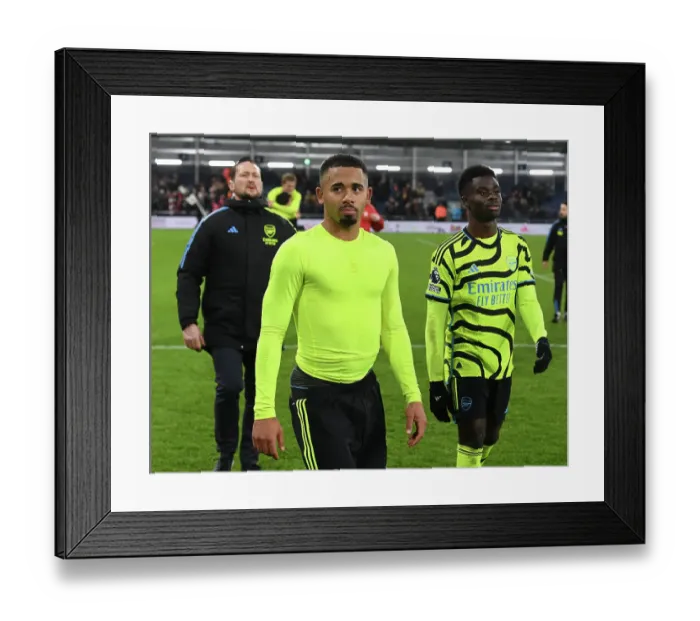 Framed Print : Arsenal's Jesus and Saka Celebrate Premier League Victory over Luton Town (2023-24) Framed Print : Arsenal's Jesus and Saka Celebrate Premier League Victory over Luton Town (2023-24)