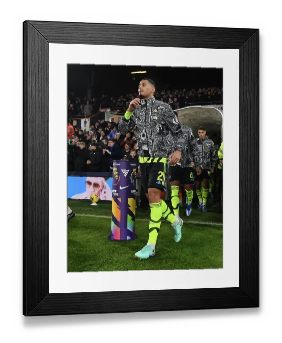 Framed Print : William Saliba's Premier League Debut: Arsenal vs. Luton Town, December 2023