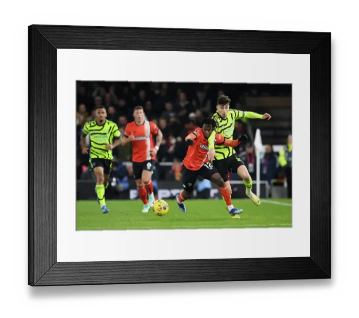 Framed Print : Luton Town vs. Arsenal: Intense Clash between Kabore and Havertz in the 2023-24 Premier League