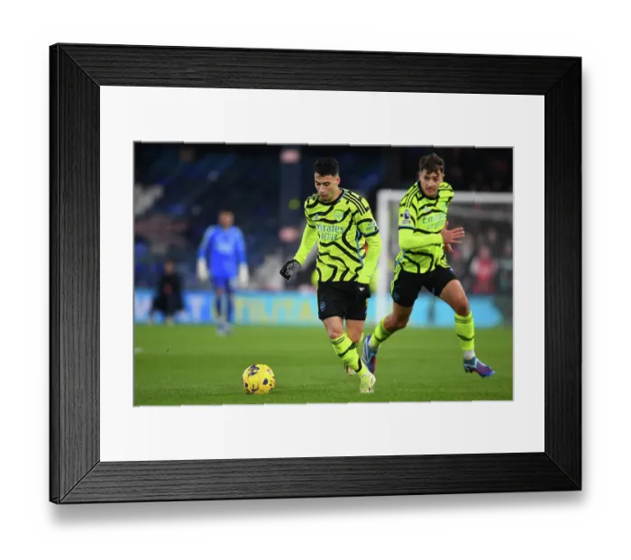 Framed Print : Gabriel Martinelli Charges Forward: Luton Town vs. Arsenal FC, Premier League 2023-24