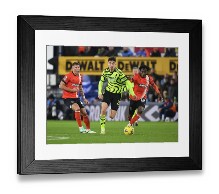 Framed Print : Arsenal's Kai Havertz Scores Past Luton's Kabore and Barkley in Premier League Clash (Luton Town vs Arsenal 2023-24) Framed Print : Arsenal's Kai Havertz Scores Past Luton's Kabore and Barkley in Premier League Clash (Luton Town vs Arsenal 2023-24)