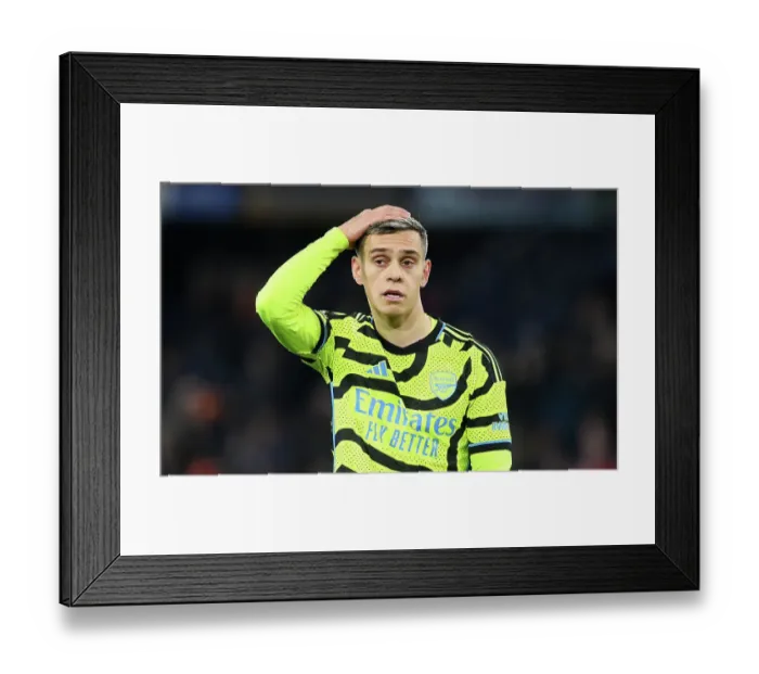 Framed Print : Arsenal's Trossard Reacts During Luton Town Clash in 2023-24 Premier League