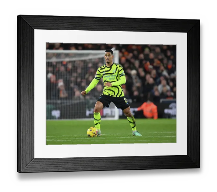 Framed Print : William Saliba's Standout Performance: Arsenal Triumphs Over Luton Town in the Premier League 2023-24