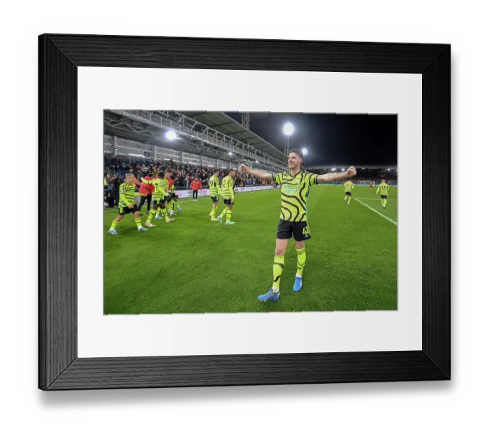 Framed Print : Arsenal's Rice Scores Fourth: Luton Town 0-4 Arsenal, Premier League 2023-24