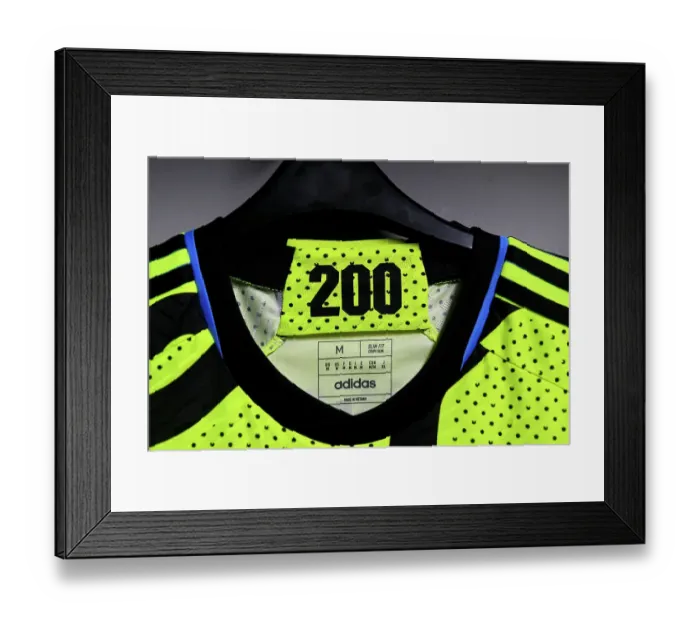 Framed Print : Bukayo Saka's Milestone 200th Arsenal Appearance Shirt, Luton Town vs Arsenal FC (2023-24)