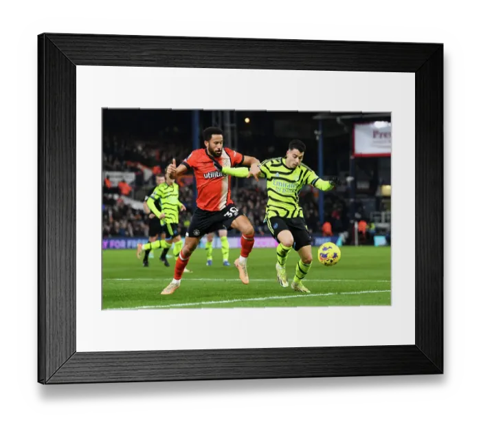 Framed Print : Martinelli vs Townsend: Intense Clash in Luton Town vs Arsenal Premier League Match, 2023-24 Framed Print : Martinelli vs Townsend: Intense Clash in Luton Town vs Arsenal Premier League Match, 2023-24