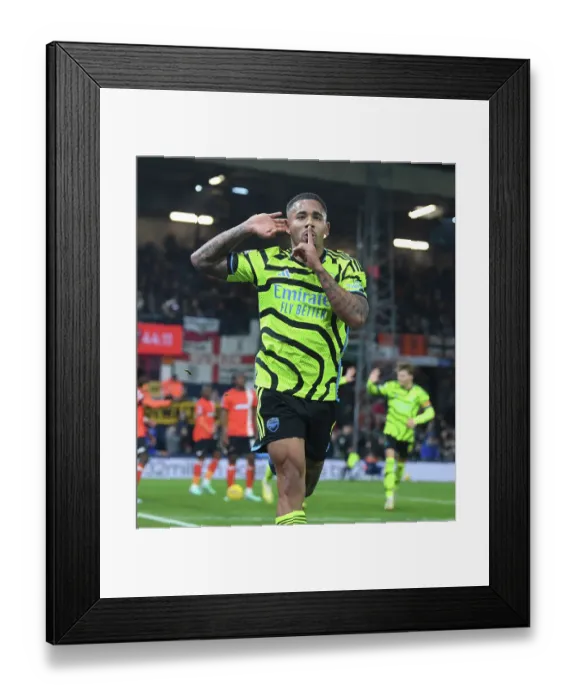 Framed Print : Gabriel Jesus Scores First Arsenal Goal in Luton Town Victory, 2023-24 Premier League