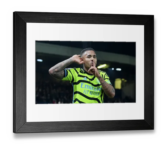 Framed Print : Gabriel Jesus Scores Arsenal's Second Goal: Luton Town vs Arsenal, Premier League 2023-24