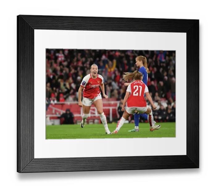 Framed Print : Arsenal's Beth Mead Scores First Goal in 2023-24 Barclays Women's Super League Match Against Chelsea at Emirates Stadium Framed Print : Arsenal's Beth Mead Scores First Goal in 2023-24 Barclays Women's Super League Match Against Chelsea at Emirates Stadium