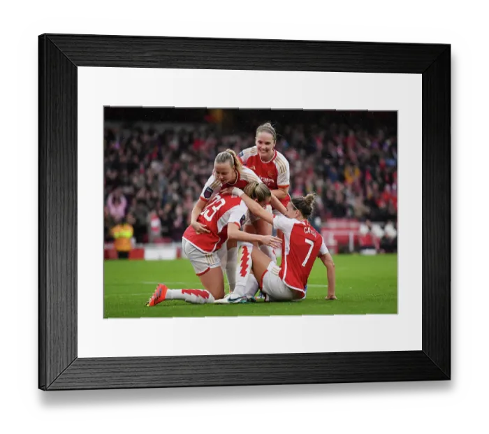 Framed Print : Arsenal Women's Super League Triumph: Alessia Russo's Hat-Trick vs. Chelsea (2023-24)