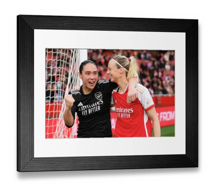 Framed Print : Arsenal Women's Victory: Manuela Zinsberger and Amanda Ilestedt Celebrate over Chelsea