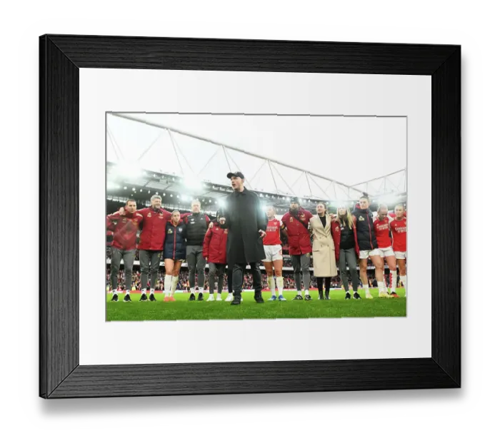 Framed Print : Arsenal Women's Team: Jonas Eidevall's Post-Match Pep Talk (2023-24) Framed Print : Arsenal Women's Team: Jonas Eidevall's Post-Match Pep Talk (2023-24)