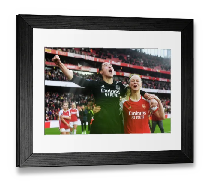 Framed Print : Arsenal Women Celebrate Victory Over Chelsea in 2023-24 Barclays Women's Super League