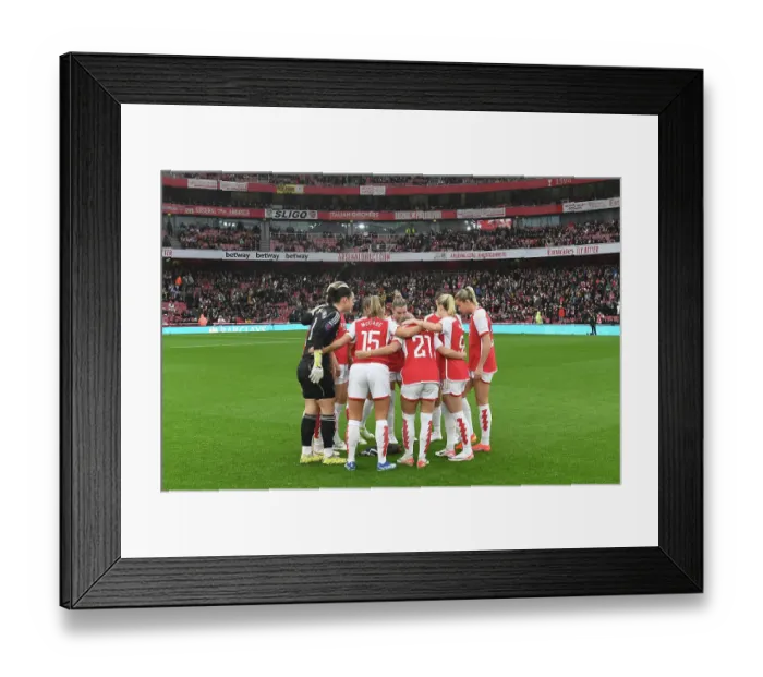 Framed Print : United in Determination: Arsenal Women vs. Chelsea Women Prepare for Barclays Super League Showdown at Emirates Stadium (2023-24)
