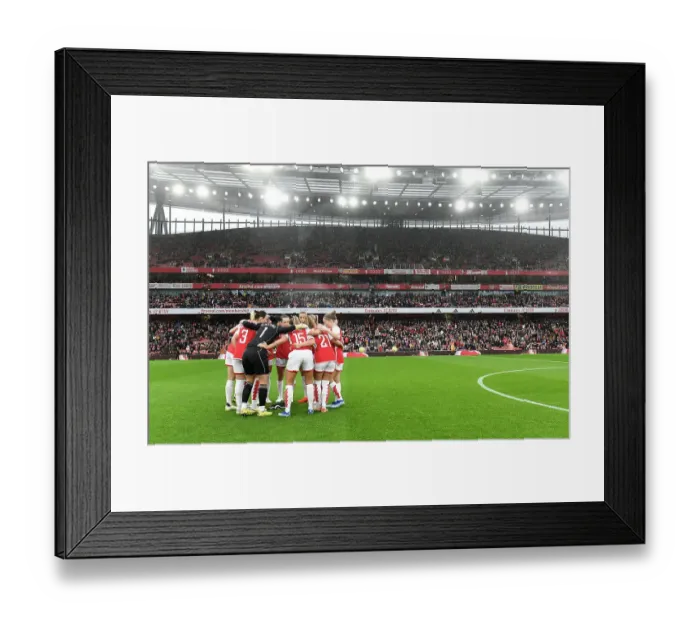 Framed Print : Arsenal Women vs Chelsea Women: Huddle Before Barclays Super League Clash at Emirates Stadium (2023-24) Framed Print : Arsenal Women vs Chelsea Women: Huddle Before Barclays Super League Clash at Emirates Stadium (2023-24)