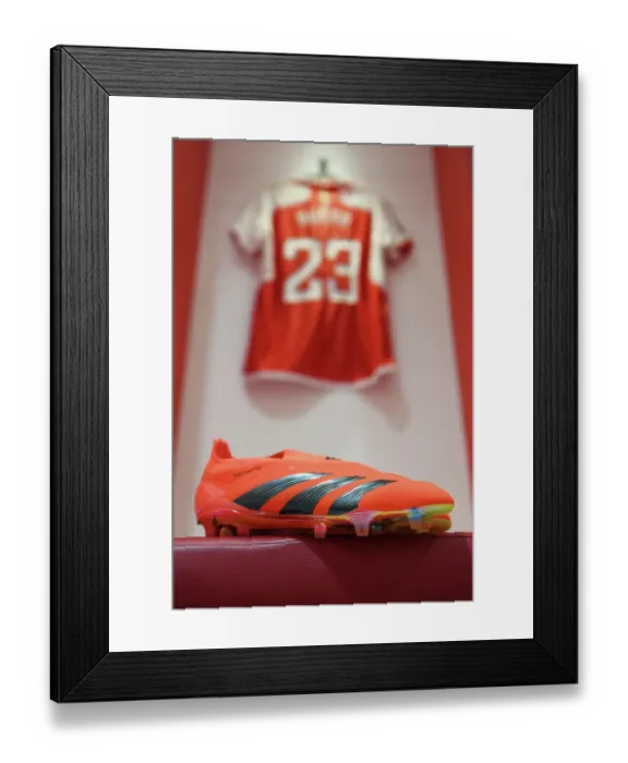Framed Print : Arsenal FC vs Chelsea FC: Pre-Match Focus on Alessia Russo's Boots, Barclays Women's Super League, Emirates Stadium, London, 2023 Framed Print : Arsenal FC vs Chelsea FC: Pre-Match Focus on Alessia Russo's Boots, Barclays Women's Super League, Emirates Stadium, London, 2023