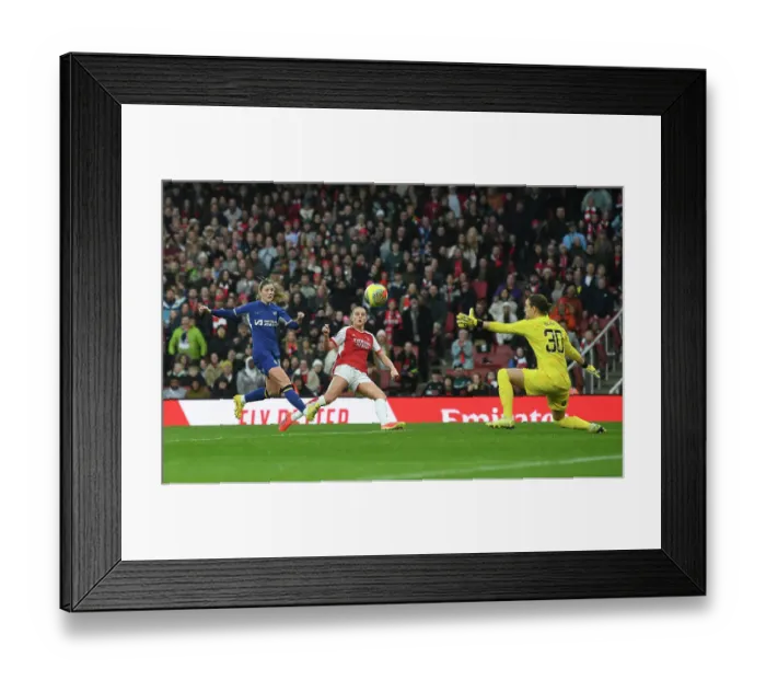 Framed Print : Alessia Russo's Hat-Trick Leads Arsenal to Super League Victory Over Chelsea