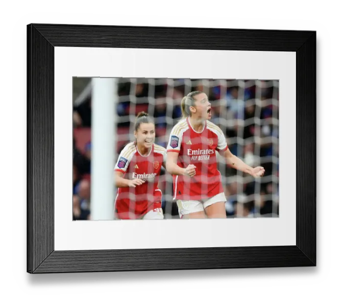 Framed Print : Arsenal Women's Super League Victory: Alessia Russo's Hat-trick Secures Triumph Over Chelsea (2023-24)