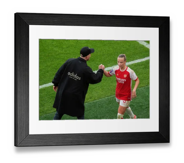Framed Print : Arsenal Women's Historic Victory: Jonas Eidevall and Beth Mead's Triumph at Emirates Stadium (2023-24)