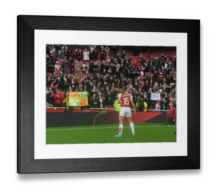 Framed Print : Arsenal Women vs. Chelsea Women: Katie McCabe Celebrates at Emirates Stadium (Barclays Women's Super League 2023-24)