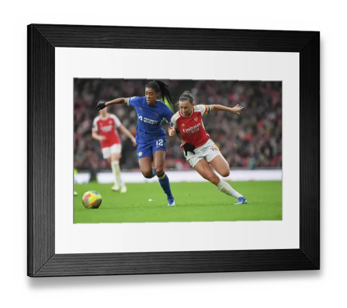 Framed Print : Battle of the Titans: Arsenal vs Chelsea - Women's Super League Clash at Emirates Stadium