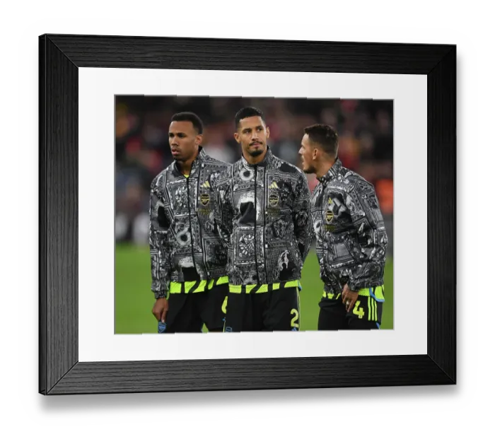 Framed Print : William Saliba's Arsenal Pre-Match Focus at Aston Villa (2023-24)