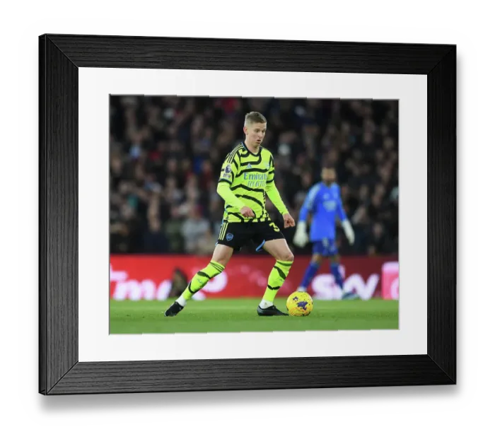 Framed Print : Zinchenko in Action: Aston Villa vs. Arsenal, Premier League 2023-24